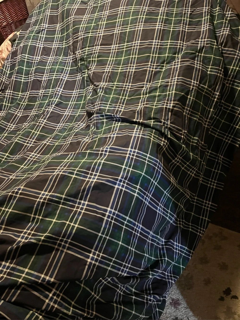 Nautica ~ Duvet ~Navy Green Plaid Duvet Cover Set~ Quality~ 💯 % Cotton